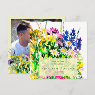 Vilda sommarblommor sparar datum meddelande