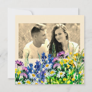 Vilda sommarblommor sparar datum meddelande