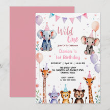 Vilda söta djur ballongflickor 1-årsdag