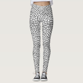 Vilda svarta grå leopardfläckar Urban stil Leggings