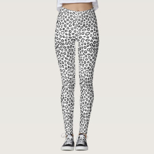 Vilda svarta grå leopardfläckar Urban stil Leggings