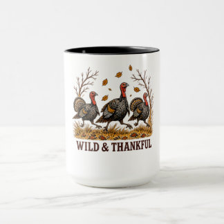Vilda & Tacksamma Kalkoner Thanksgiving-design Mugg