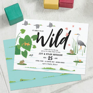 Vilda träskvarelser - Baby Shower Inbjudningar