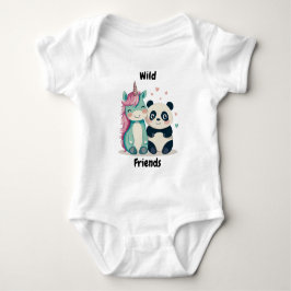 Vilda vänner Enhörning och Panda söta djurvänner T Shirt
