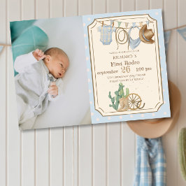 Vilda väst-bebis cowboy 1-årsdag inbjudningar