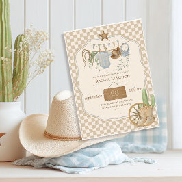 Vilda väst-bebis Cowboy Baby Shower-inbjudan Inbjudningar