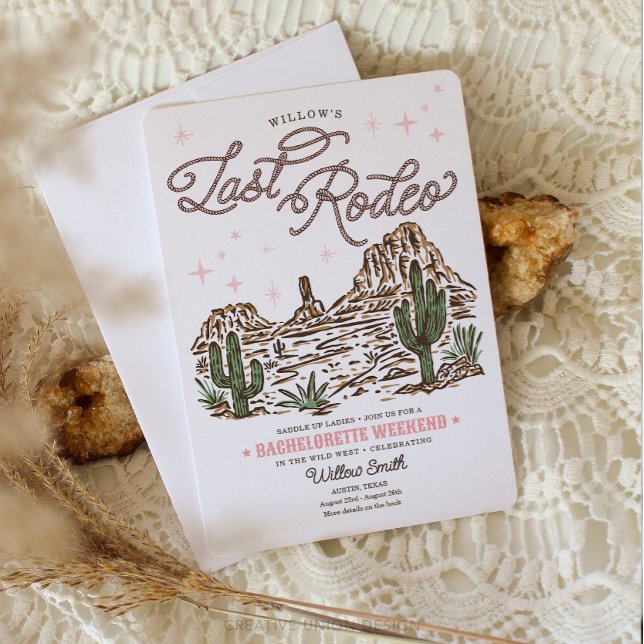 Vilda västern Bachelorette Sista Rodeo Resplan Inbjudningar (Skapare uppladdad)