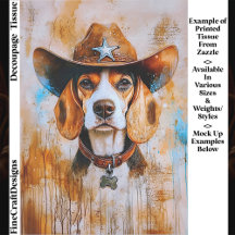 Vilda västern Beagle Hund i Cowboyhatt EY4 Decoupa