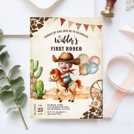 Vilda västern cowboy första rodeo 1-års inbjudan