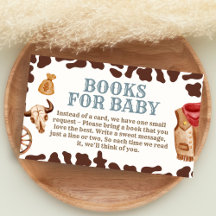 Vilda västern cowboy rodeo baby shower böcker för 
