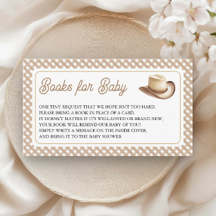 Vilda västern cowboyhatt baby shower-böcker för be tilläggskort