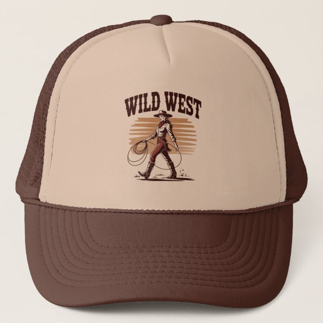 Vilda västern Cowgirl – Retro Keps (Framsida)