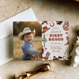 Vilda västern Första Rodeo 1-års födelsedagsfest Inbjudningar