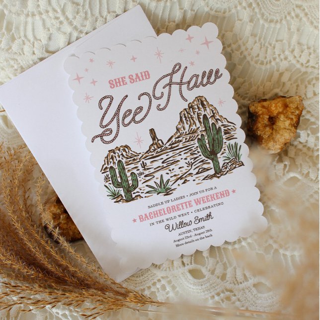 Vilda västern möhippa Yee Haw-resplan Inbjudningar (Skapare uppladdad)