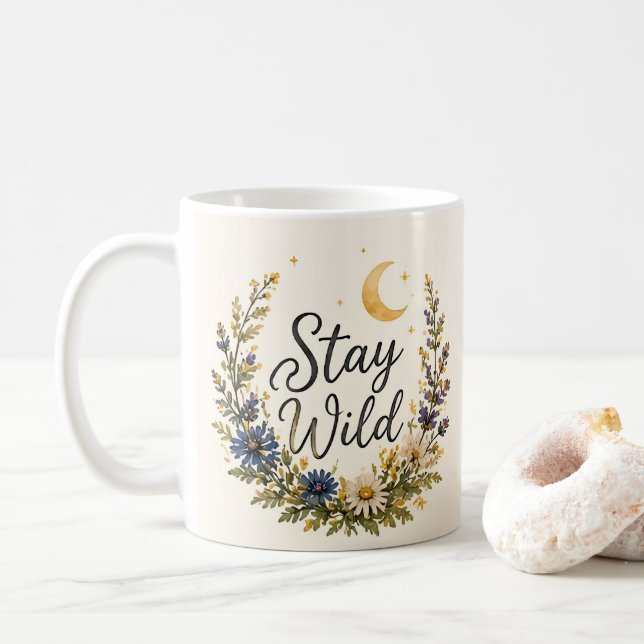 Vilda Vilda Blommor Måne Mugg Boho Blommig (Med munk)