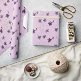 Vilda violer akvarell handmålad presentpapper