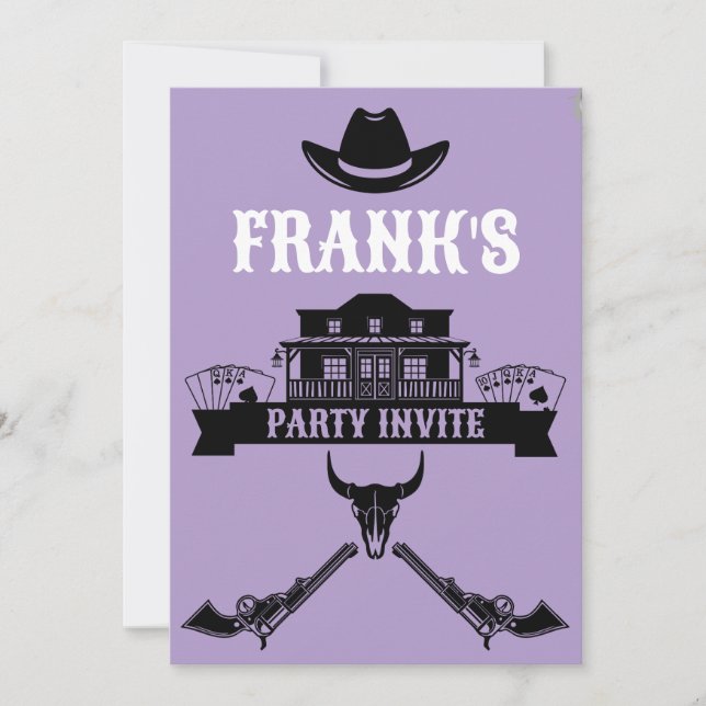 Vilda western Americana Birthday Inbjudningar (Framsida)