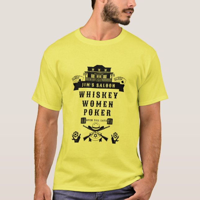 Vilda western Americana Poker T Shirt (Framsida)
