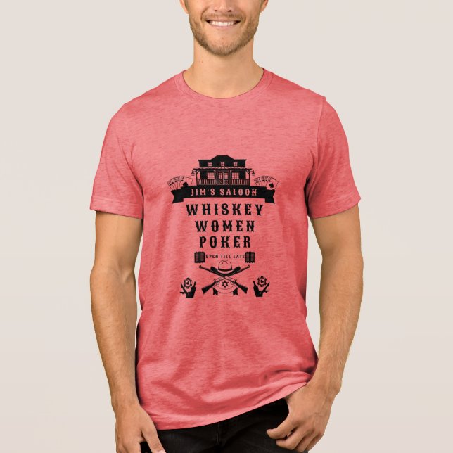 Vilda western Americana Poker T Shirt (Framsida)