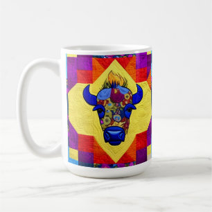 Vilda western Bison Quilt som design Kaffemugg