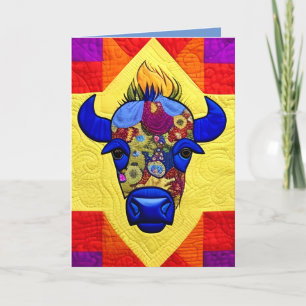 Vilda western Bison Quilt som design Tack Kort