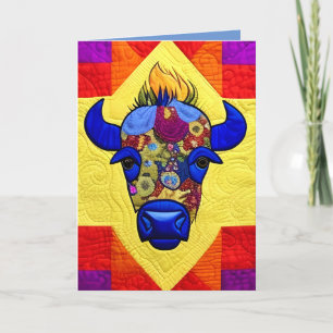 Vilda western Bison Quilt som design Tack Kort