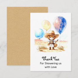 Vilda western Boy Baby Shower Tack Kort