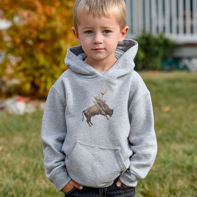 Vilda western Bull Rider, Rodeo Coola Cowboy Hoodi T Shirt (Skapare uppladdad)