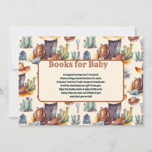 Vilda western Cowboy Baby Shower Bokar för Baby Inbjudningar