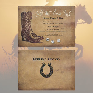 Vilda western Cowboy Boot Bunco Inbjudningar
