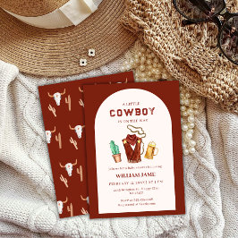 Vilda western Cowboy Cactus Beer Baby Shower Inbjudningar