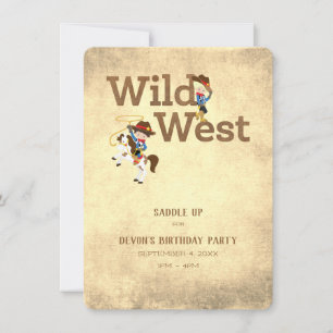 Vilda western Cowboy Cowgirl Anpassningsbar Child' Inbjudningar