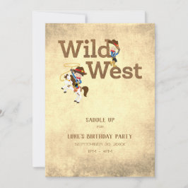 Vilda western Cowboy Cowgirl Child's Birthday Inbjudningar