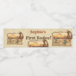 Vilda western Cowboy Födelsedagsfest Vattenflaskor Etikett