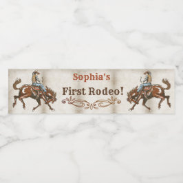 Vilda western Cowboy Födelsedagsfest Vattenflaskor Etikett