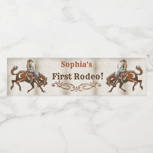 Vilda western Cowboy Födelsedagsfest Vattenflaskor Etikett (Singel etikett)