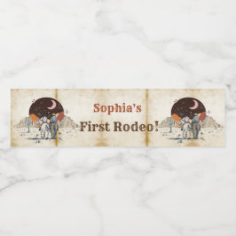 Vilda western Cowboy Födelsedagsfest Vattenflaskor Etikett