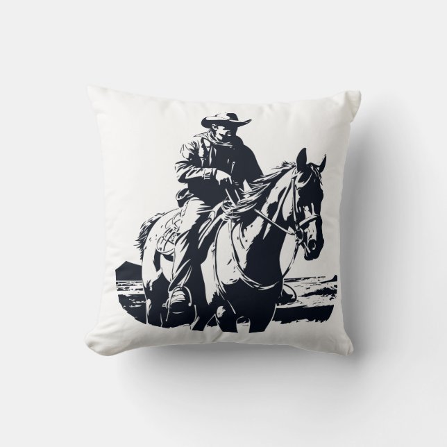 Vilda western Cowboy Horse Back Riding Kudde (Framsida)