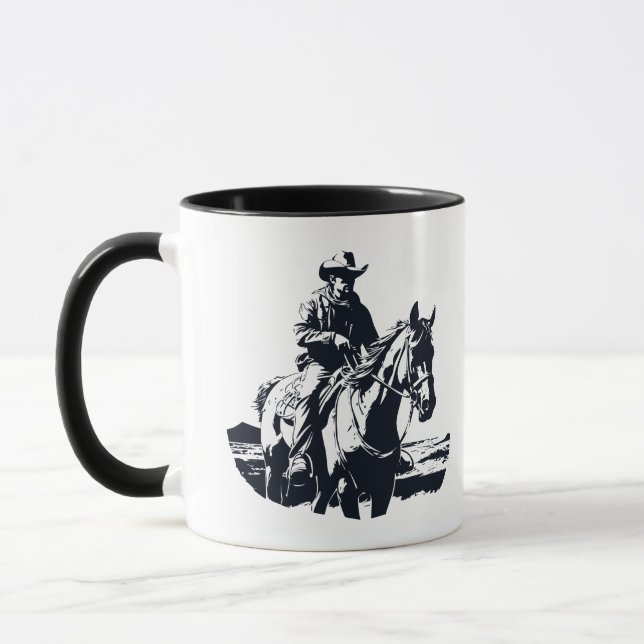 Vilda western Cowboy Horse Back Riding Mugg (Vänster)