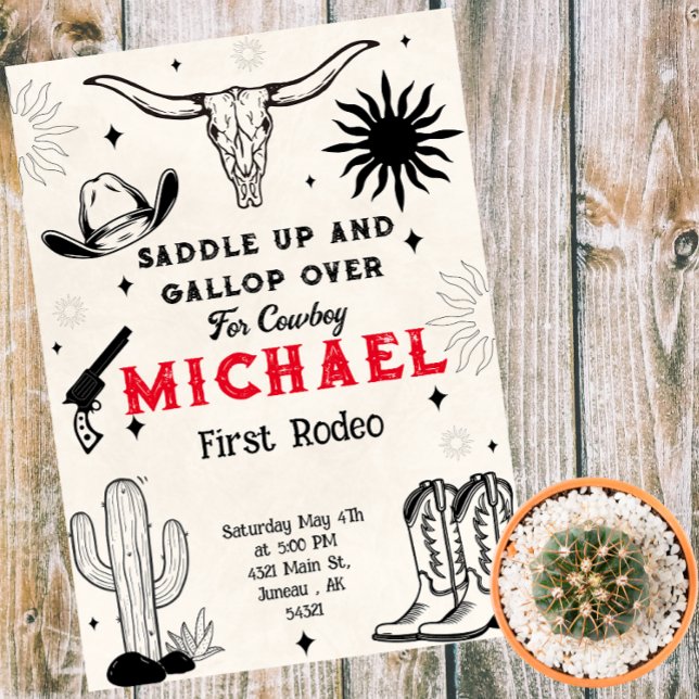 Vilda western Cowboy Land Inbjudningar (Skapare uppladdad)