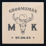 Vilda western Cowboy Monogram Best Man-Marskalkar Stenunderlägg<br><div class="desc">Personliger för marskalkar och bästa man med gammalt westernt cowboytema. Dekorerad med cowboyhatt med vintagens westerna typsnitt. Text och färg kan redigeras med hjälp av Design Verktyg för att passa tillfälle. Skaffa den här anpassade presenten för bröllop,  reklamfest,  förlovningsfest eller andra specialtillfällen.</div>
