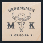 Vilda western Cowboy Monogram Best Man-Marskalkar Stenunderlägg<br><div class="desc">Personliger för marskalkar och bästa man med gammalt westernt cowboytema. Dekorerad med cowboyhatt med vintagens westerna typsnitt. Text och färg kan redigeras med hjälp av Design Verktyg för att passa tillfälle. Skaffa den här anpassade presenten för bröllop,  reklamfest,  förlovningsfest eller andra specialtillfällen.</div>