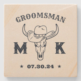 Vilda western Cowboy Monogram Best Man-Marskalkar Stenunderlägg