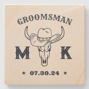Vilda western Cowboy Monogram Best Man-Marskalkar Stenunderlägg