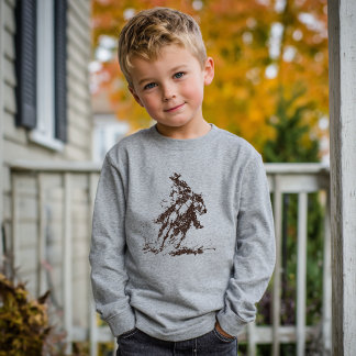 Vilda western Cowboy på Långärmad Boys T-shirt
