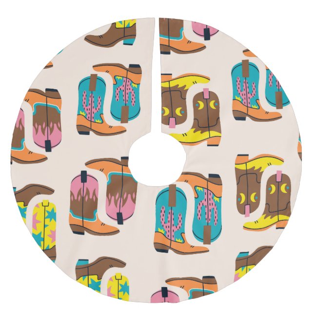Vilda western Cowboyboots: Mode Concept Mönster Julgransmatta Borstad Polyester (Framsidan)