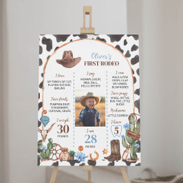 Vilda western Cowboyens första födelsedagsmilstolp Poster