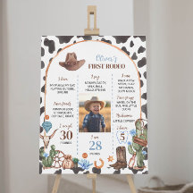 Vilda western Cowboyens första födelsedagsmilstolp