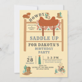 Vilda western Cowboypojkens födelsedagsinbjudan Inbjudningar