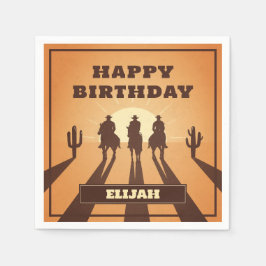 vilda western cowboysolnedgång pappersservett